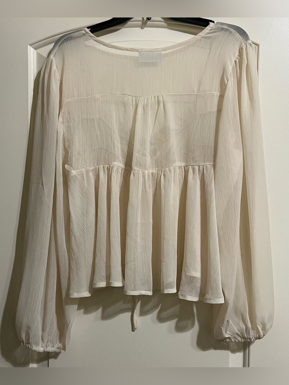 NEW Jolie & Joy by FCT With Love Ivory Boho Peasant Semi Sheer Top Blouse XL - Picture 5 of 7